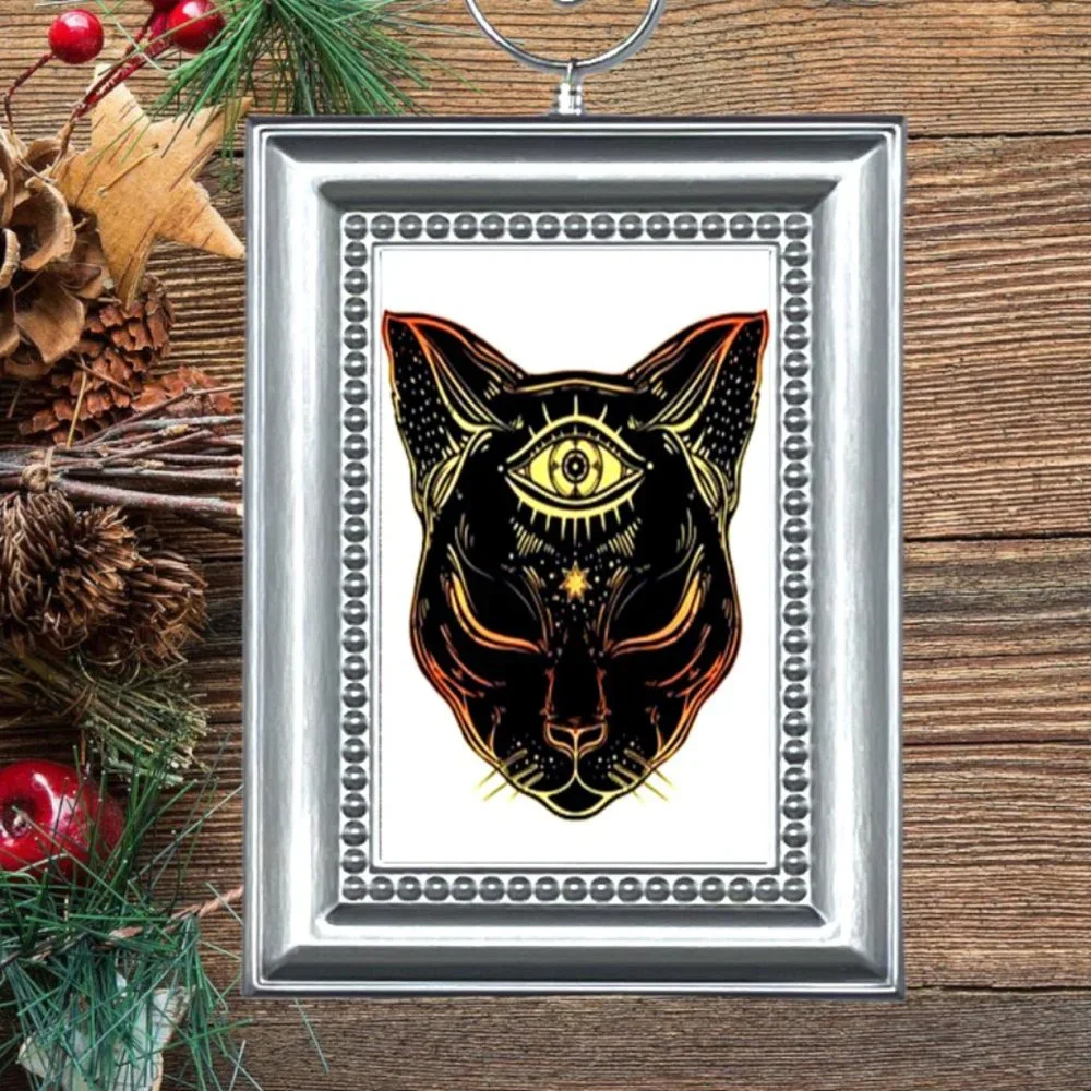 Egyptian‎ Cat with Third Eye Christmas Tree Ornament